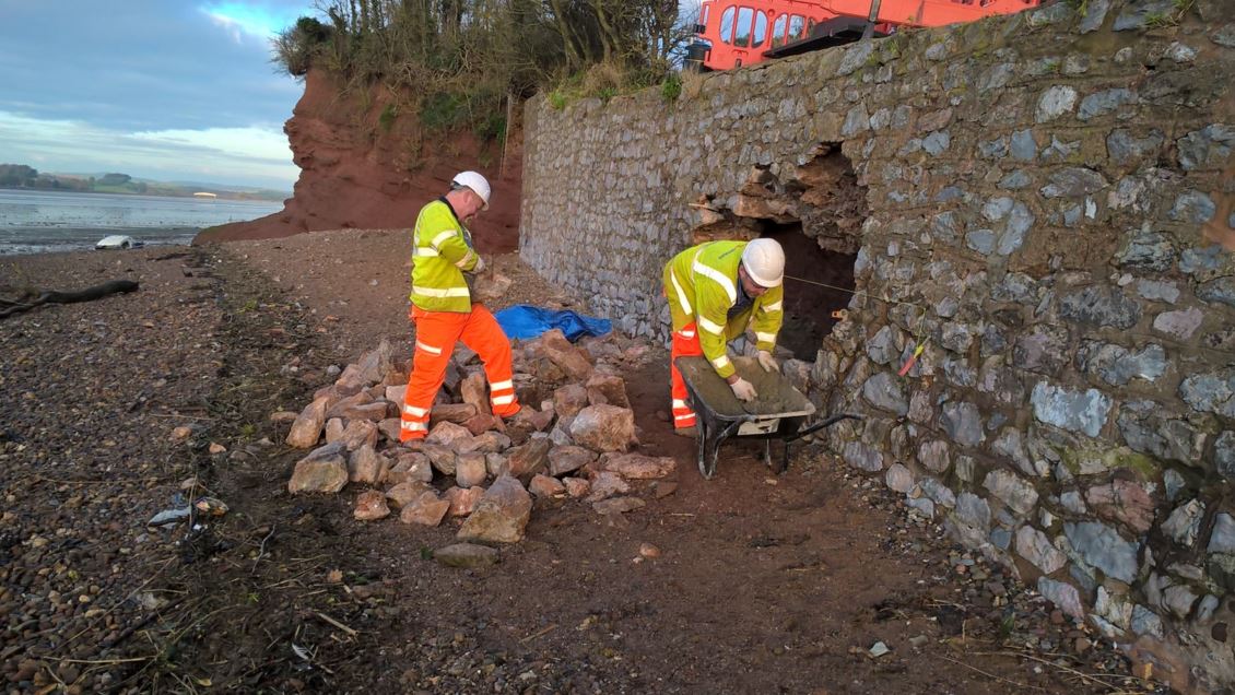 Lympstone sea wall repairs near completion The Exeter Daily